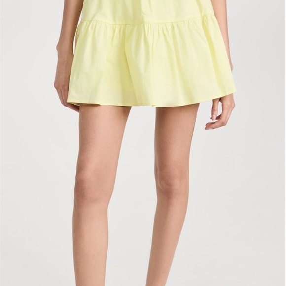 Staud Sea Mini Skirt in Sunray Yellow Cotton Side Zipper Size 8 Medium - Picture 2 of 8